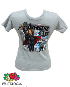 חולצת טי שירט אפור הדפס Avengers